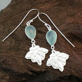 Aqua Blue Chalcedony Sterling Earrings