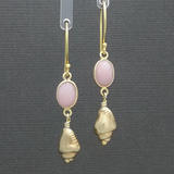 Pink Opal Gold Vermeil Shell  earrings