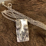 SOLD. Silver Patinated Thistle Necklace
