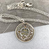 Moon and Sun Silver Compass Pendant