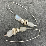 Raw Moonstone Threader Earrings
