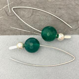 Green Agate Threader Earrings