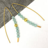 Vermeil Amazonite Threader Earrings