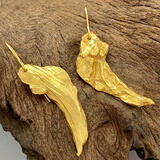 Bark Textured Gold Vermeil Earrings 
