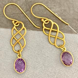 Celtic Amethyst Gold Vermeil Earrings