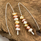 Tricoloured Nugget Bead Earrings