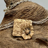 Bronze Poppy and Bird Pendant