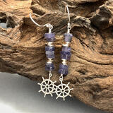 Silver Ship's Wheel Earrings