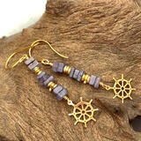 Gold Vermeil Ship's Wheel Earrings