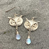 SOLD. Silver Owl Earrings