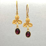 Garnet Orchid Gold Vermeil Earrings