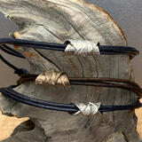 Silver Leather Wrap Bracelet/Necklace