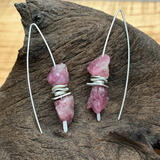 Raw Pink Tourmaline Threaders