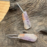 SOLD. Amethyst Silver Arched Earrings