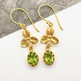 Peridot Gold Vermeil Orchid Earrings