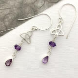 Amethyst Celtic Trefoil Earrings