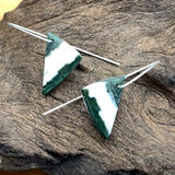 Green Sardonyx Silver Earrings