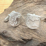 Celestial Moon and Earth Silver Cufflinks