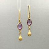 Amethyst Teardrop Gold Vermeil Earrings