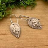 Bronze Spring Flower Teardrop Earrings