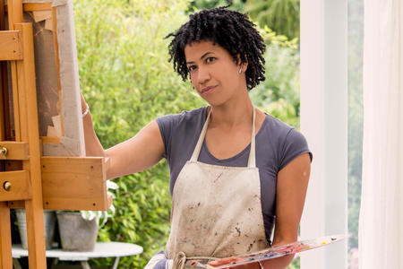 Jenny at work in the studio