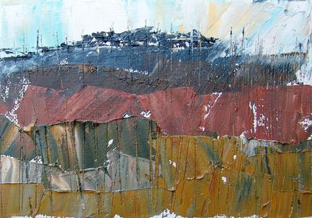 hill across the marshland