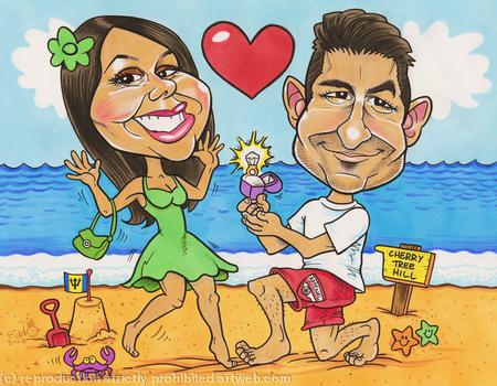 Engaged on the Beach