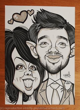Live Style Wedding Gift caricature