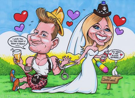 Cammy and Caroline Caricature