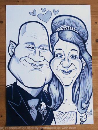 Newlyweds Caricature