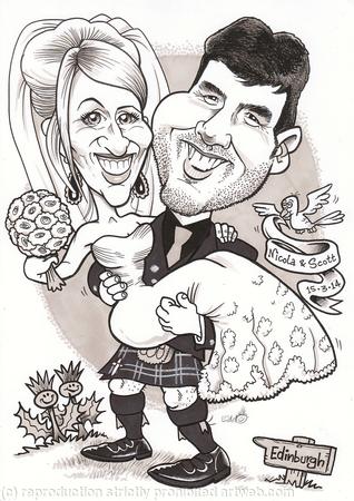 Thank you Card Wedding Caricature 