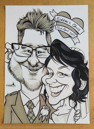 Siobhan and Chris Wedding Caricature