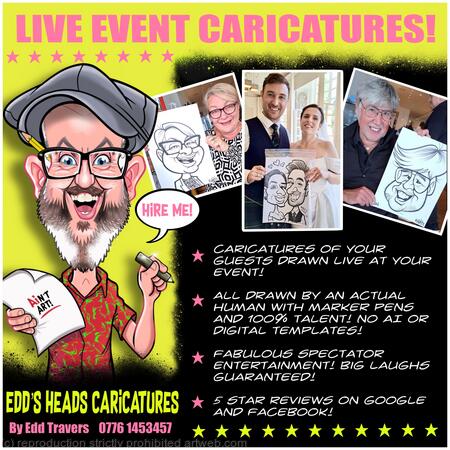 Hire Edd's Heads Caricatures For Your Event!