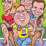 40th Birthday Gift Family Caricature