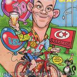Cyclist's 50th Birthday Gift Caricature