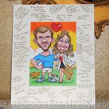 Colour Caricature Wedding Guest Signing Board