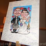 Bride and Groom Caricature Guest Signing Board