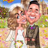 Wedding Signing Board Caricature