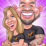 Fitness Couple Caricature
