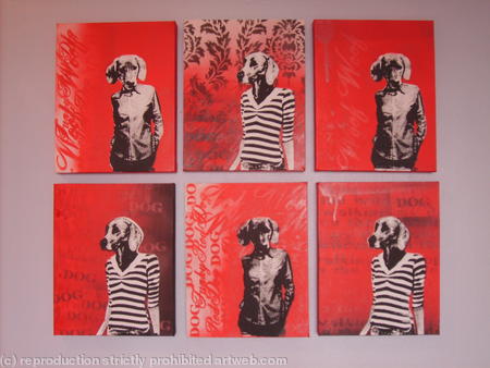Funky Red Dog Girls set of six