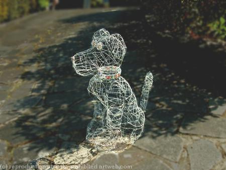 Big Sitting Wire Dog