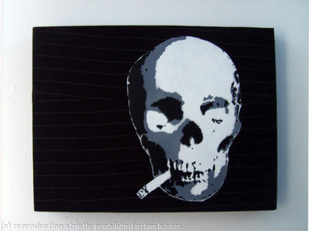 Smoking Skull Stencil