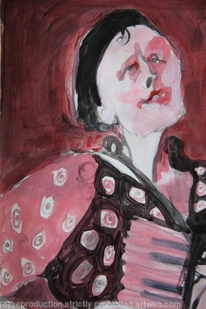 Accordion player, detail