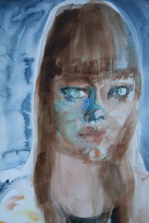 Girl with pendant, detail