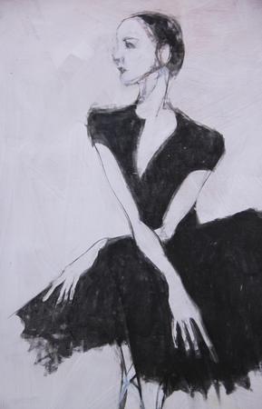 Ballerina , seated. detail