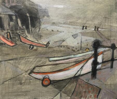 Orange boat St Agnes