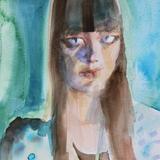 Girl, turquoise, detail.