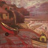 Red boat St Agnes