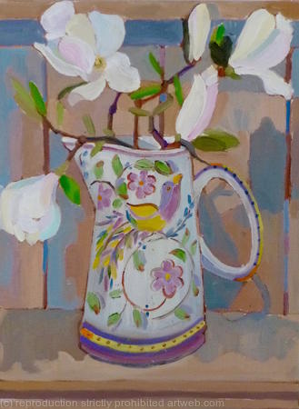 Peacock Jug with Magnolia