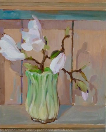 Sylvac pot with Magnolia blooms
